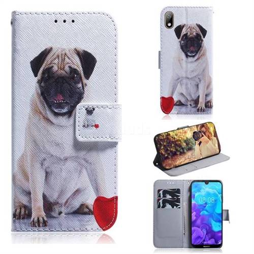 Pug Dog PU Leather Wallet Case for Huawei Y5 (2019)