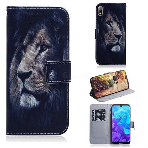 Lion Face PU Leather Wallet Case for Huawei Y5 (2019)