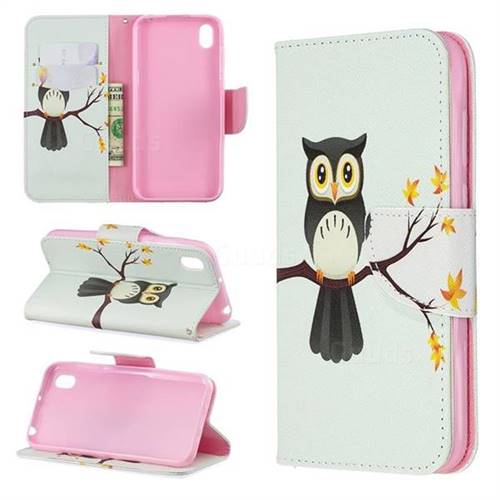 Owl on Tree Leather Wallet Case for Huawei Y5 (2019)