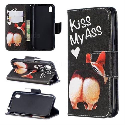 Lovely Pig Ass Leather Wallet Case for Huawei Y5 (2019)