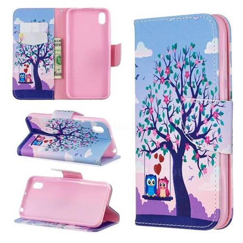 Tree and Owls Leather Wallet Case for Huawei Y5 (2019)