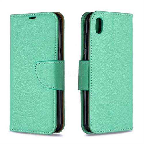 Classic Luxury Litchi Leather Phone Wallet Case for Huawei Y5 (2019) - Green