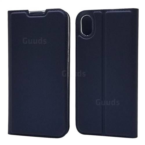 Ultra Slim Card Magnetic Automatic Suction Leather Wallet Case for Huawei Y5 (2019) - Royal Blue