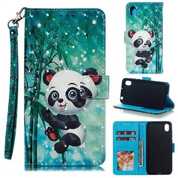 Cute Panda 3D Painted Leather Phone Wallet Case for Huawei Y5 (2019)