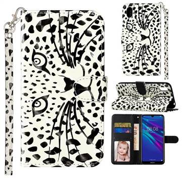Leopard Panther 3D Leather Phone Holster Wallet Case for Huawei Y5 (2019)
