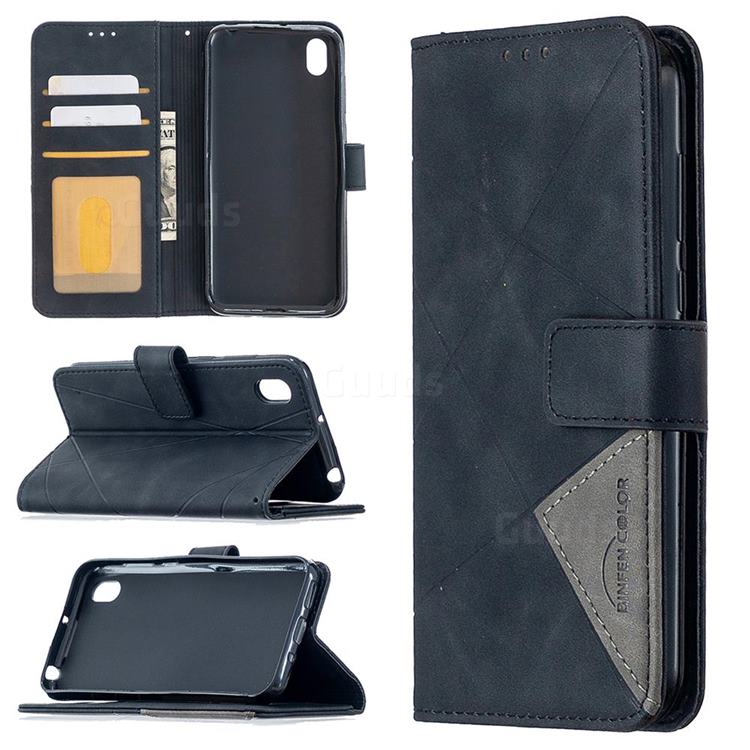 Binfen Color BF05 Prismatic Slim Wallet Flip Cover for Huawei Y5 (2019) - Black