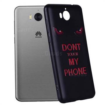 Red Eyes 3D Embossed Relief Black Soft Back Cover for Huawei Y5 (2017)