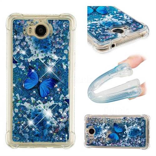 Flower Butterfly Dynamic Liquid Glitter Sand Quicksand Star TPU Case for Huawei Y5 (2017)