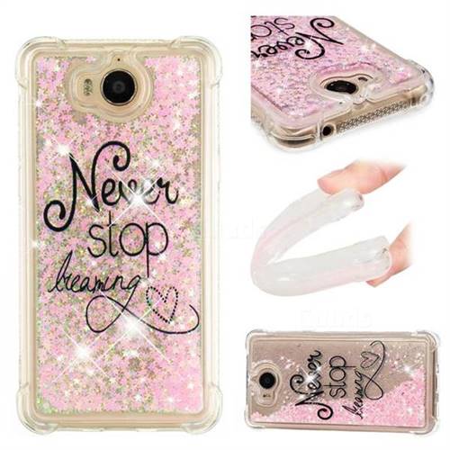 Never Stop Dreaming Dynamic Liquid Glitter Sand Quicksand Star TPU Case for Huawei Y5 (2017)