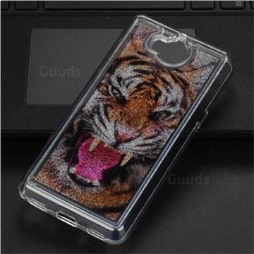 Tiger Glassy Glitter Quicksand Dynamic Liquid Soft Phone Case for Huawei Y5 (2017)