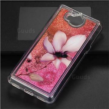 Lotus Glassy Glitter Quicksand Dynamic Liquid Soft Phone Case for Huawei Y5 (2017)