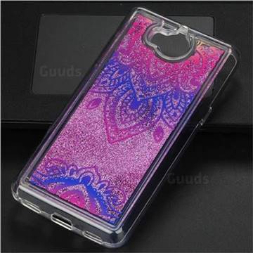 Blue and White Glassy Glitter Quicksand Dynamic Liquid Soft Phone Case for Huawei Y5 (2017)