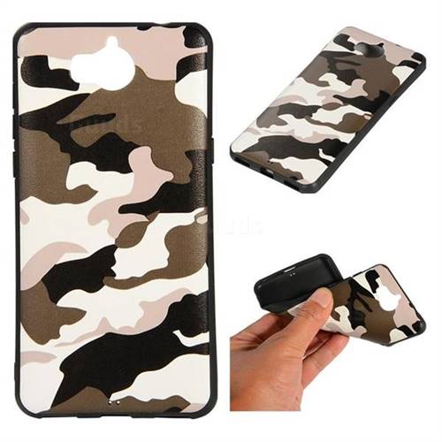 Camouflage Soft TPU Back Cover for Huawei Y5 (2017) - Black White