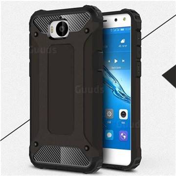 King Kong Armor Premium Shockproof Dual Layer Rugged Hard Cover for Huawei Y5 (2017) - Black Gold