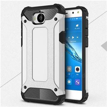 King Kong Armor Premium Shockproof Dual Layer Rugged Hard Cover for Huawei Y5 (2017) - Technology Silver