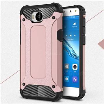 King Kong Armor Premium Shockproof Dual Layer Rugged Hard Cover for Huawei Y5 (2017) - Rose Gold