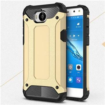 King Kong Armor Premium Shockproof Dual Layer Rugged Hard Cover for Huawei Y5 (2017) - Champagne Gold