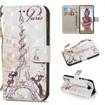 Tower Couple 3D Painted Leather Wallet Phone Case for Huawei Y5 (2017)