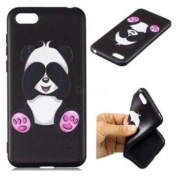 Lovely Panda 3D Embossed Relief Black Soft Back Cover for Huawei Y5 Prime 2018 (Y5 2018 / Y5 Lite 2018)