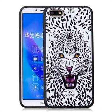 Snow Leopard 3D Embossed Relief Black Soft Back Cover for Huawei Y5 Prime 2018 (Y5 2018 / Y5 Lite 2018)
