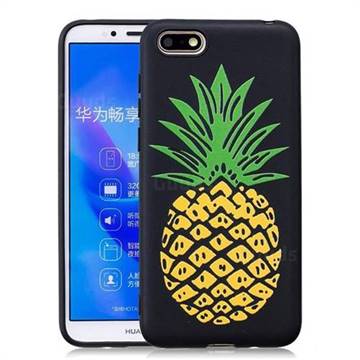 Big Pineapple 3D Embossed Relief Black Soft Back Cover for Huawei Y5 Prime 2018 (Y5 2018 / Y5 Lite 2018)