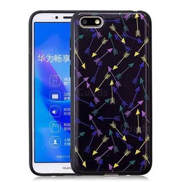 Colorful Arrows 3D Embossed Relief Black Soft Back Cover for Huawei Y5 Prime 2018 (Y5 2018 / Y5 Lite 2018)