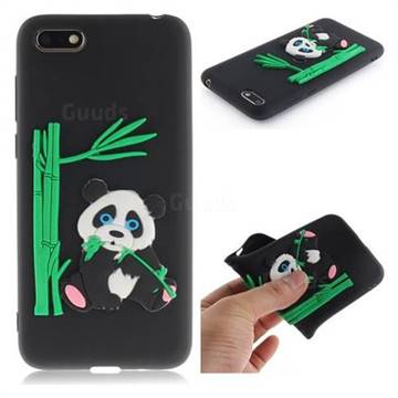 Panda Eating Bamboo Soft 3D Silicone Case for Huawei Y5 Prime 2018 (Y5 2018 / Y5 Lite 2018) - Black