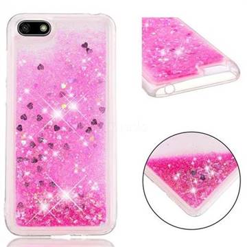 Dynamic Liquid Glitter Quicksand Sequins TPU Phone Case for Huawei Y5 Prime 2018 (Y5 2018 / Y5 Lite 2018) - Rose