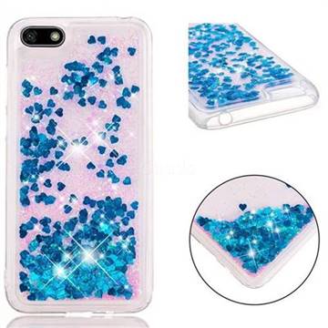 Dynamic Liquid Glitter Quicksand Sequins TPU Phone Case for Huawei Y5 Prime 2018 (Y5 2018 / Y5 Lite 2018) - Blue