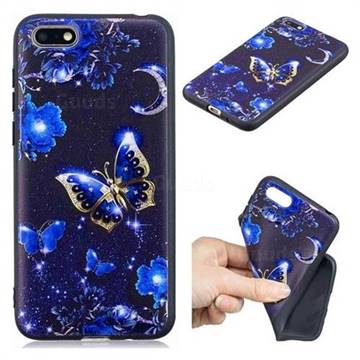 Phnom Penh Butterfly 3D Embossed Relief Black TPU Cell Phone Back Cover for Huawei Y5 Prime 2018 (Y5 2018 / Y5 Lite 2018)