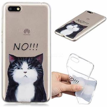 Cat Say No Clear Varnish Soft Phone Back Cover for Huawei Y5 Prime 2018 (Y5 2018 / Y5 Lite 2018)