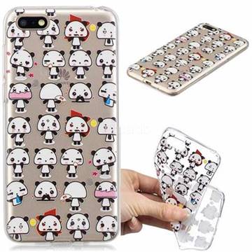 Mini Panda Clear Varnish Soft Phone Back Cover for Huawei Y5 Prime 2018 (Y5 2018 / Y5 Lite 2018)