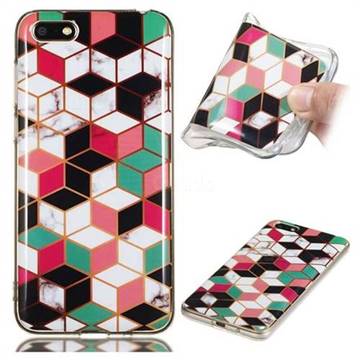 Three-dimensional Square Soft TPU Marble Pattern Phone Case for Huawei Y5 Prime 2018 (Y5 2018 / Y5 Lite 2018)
