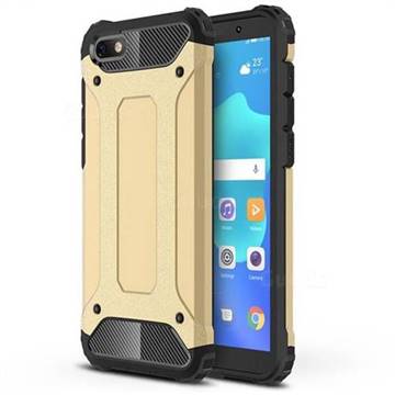 King Kong Armor Premium Shockproof Dual Layer Rugged Hard Cover for Huawei Y5 Prime 2018 (Y5 2018 / Y5 Lite 2018) - Champagne Gold