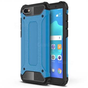 King Kong Armor Premium Shockproof Dual Layer Rugged Hard Cover for Huawei Y5 Prime 2018 (Y5 2018 / Y5 Lite 2018) - Sky Blue