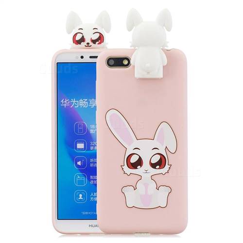 Cute Rabbit Soft 3D Climbing Doll Stand Soft Case for Huawei Y5 Prime 2018 (Y5 2018 / Y5 Lite 2018)