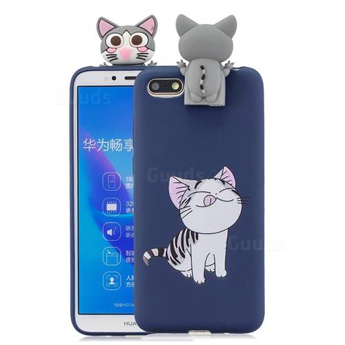 Grinning Cat Soft 3D Climbing Doll Stand Soft Case for Huawei Y5 Prime 2018 (Y5 2018 / Y5 Lite 2018)