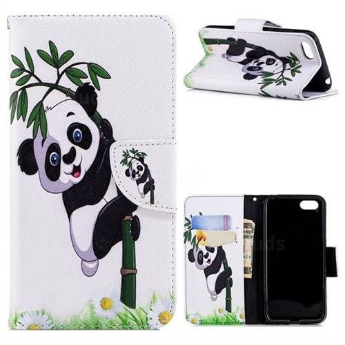 Bamboo Panda Leather Wallet Case for Huawei Y5 Prime 2018 (Y5 2018 / Y5 Lite 2018)