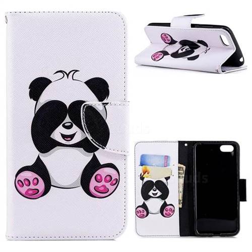 Lovely Panda Leather Wallet Case for Huawei Y5 Prime 2018 (Y5 2018 / Y5 Lite 2018)