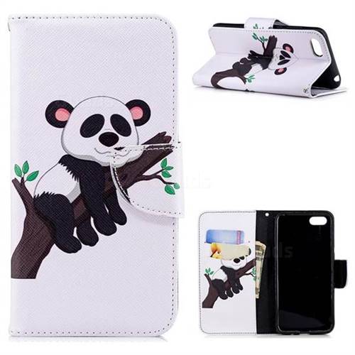 Tree Panda Leather Wallet Case for Huawei Y5 Prime 2018 (Y5 2018 / Y5 Lite 2018)