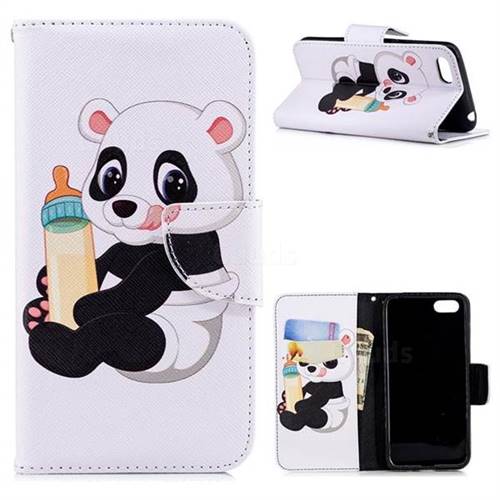 Baby Panda Leather Wallet Case for Huawei Y5 Prime 2018 (Y5 2018 / Y5 Lite 2018)