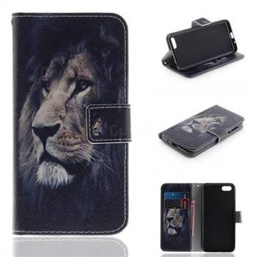 Lion Face PU Leather Wallet Case for Huawei Y5 Prime 2018 (Y5 2018 / Y5 Lite 2018)