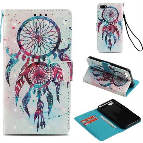 ColorDrops Wind Chimes 3D Painted Leather Wallet Case for Huawei Y5 Prime 2018 (Y5 2018 / Y5 Lite 2018)