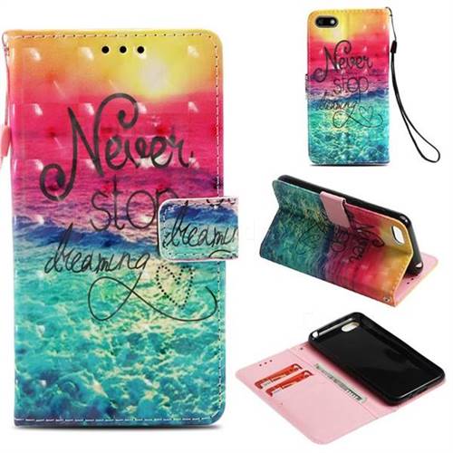 Colorful Dream Catcher 3D Painted Leather Wallet Case for Huawei Y5 Prime 2018 (Y5 2018 / Y5 Lite 2018)