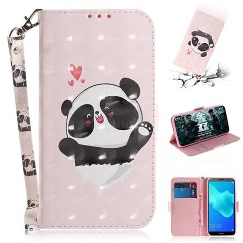 Heart Cat 3D Painted Leather Wallet Phone Case for Huawei Y5 Prime 2018 (Y5 2018 / Y5 Lite 2018)