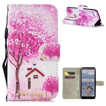 Tree House 3D Painted Leather Wallet Phone Case for Huawei Y5 Prime 2018 (Y5 2018 / Y5 Lite 2018)