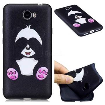 Lovely Panda 3D Embossed Relief Black Soft Back Cover for Huawei Y5II Y5 2 Honor5 Honor Play 5