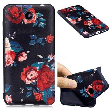 Safflower 3D Embossed Relief Black Soft Back Cover for Huawei Y5II Y5 2 Honor5 Honor Play 5