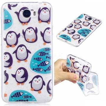 Penguin and Fish Super Clear Soft TPU Back Cover for Huawei Y5II Y5 2 Honor5 Honor Play 5