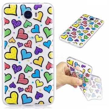 Colored Heart Super Clear Soft TPU Back Cover for Huawei Y5II Y5 2 Honor5 Honor Play 5